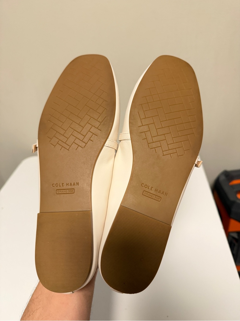 Cole Haan Yelena Mary Jane Ballet Flat, Ivory Leather Shoes Women’s US 8.5 B - Picture 6 of 9